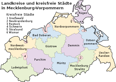 Kreise und kreisfreie Städte in Mecklenburg-Vorpommern
