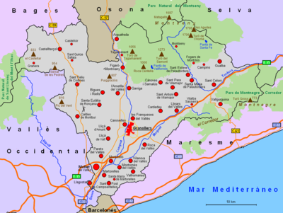Karte von Vallès Oriental