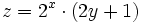z=2^x\cdot(2y+1)