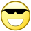 Cooles Smiley mit Sonnenbrille, als Emoticon B)