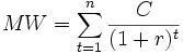 MW = \sum_{t=1}^{n} \frac{C}{(1+r)^t}
