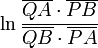\ln \frac{\overline{QA}\cdot\overline{PB}}{\overline{QB}\cdot\overline{PA}}