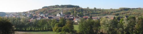 Blick auf Halsheim vom Winterberg