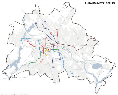 Karte U-Bahnnetz Berlin