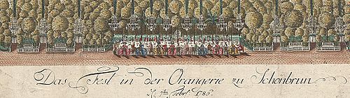 Hieronymus Löschenkohl: Das Fest in der Orangerie zu Schönbrun – 7. Februar 1786