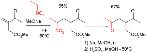Nef reaction in combination with Michael addition