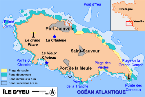 Karte der Île d’Yeu