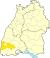 Lage des Landkreises Breisgau-Hochschwarzwald in Baden-Württemberg