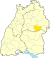 Lage des Landkreises Göppingen in Baden-Württemberg