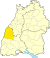 Lage des Ortenaukreises in Baden-Württemberg