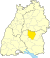Lage des Landkreises Reutlingen in Baden-Württemberg