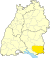 Lage des Landkreises Ravensburg in Baden-Württemberg