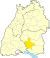 Lage des Landkreises Sigmaringen in Baden-Württemberg