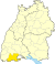 Lage des Landkreises Waldshut in Baden-Württemberg