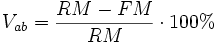 V_{ab}=\frac{RM-FM}{RM}\cdot100\%