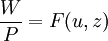 \frac{W}{P}={F(u,z)}