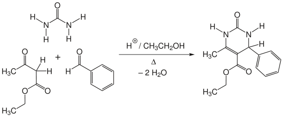 Biginelli-Reaktion (1893), Formeln aus didaktischen Gründen gedreht