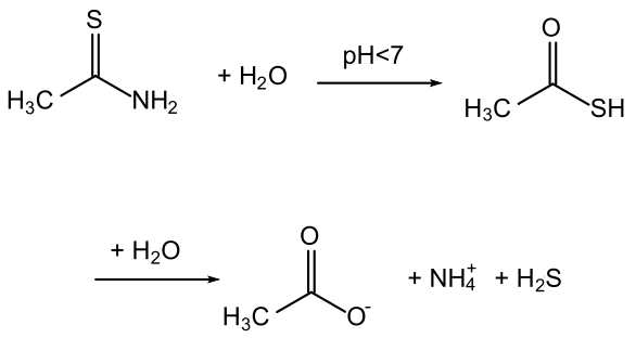 Bildung von Schwefelwasserstoff aus Thioacetamid in wässriger Lösung