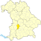 Lage des Landkreises Aichach-Friedberg in Bayern