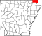 Map of Arkansas highlighting Clay County.svg