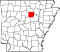 Map of Arkansas highlighting Cleburne County.svg