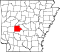 Map of Arkansas highlighting Garland County.svg