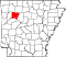 Map of Arkansas highlighting Johnson County.svg