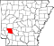 Map of Arkansas highlighting Pike County.svg