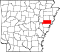 Map of Arkansas highlighting Saint Francis County.svg
