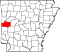 Map of Arkansas highlighting Scott County.svg
