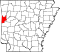 Map of Arkansas highlighting Sebastian County.svg