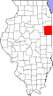 Map of Illinois highlighting Iroquois County.svg