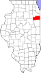 Map of Illinois highlighting Kankakee County.svg