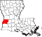 Map of Louisiana highlighting Beauregard Parish.svg