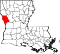 Map of Louisiana highlighting Sabine Parish.svg
