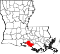 Map of Louisiana highlighting Saint Mary Parish.svg