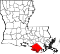 Map of Louisiana highlighting Terrebonne Parish.svg