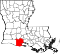 Map of Louisiana highlighting Vermilion Parish.svg
