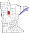 Map of Minnesota highlighting Hubbard County.svg