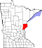 Map of Minnesota highlighting Pine County.svg