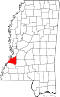 Map of Mississippi highlighting Claiborne County.svg