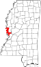 Map of Mississippi highlighting Issaquena County.svg