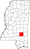 Map of Mississippi highlighting Jones County.svg