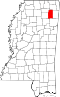 Map of Mississippi highlighting Lee County.svg