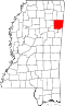 Map of Mississippi highlighting Monroe County.svg