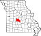 Map of Missouri highlighting Camden County.svg