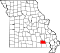 Map of Missouri highlighting Carter County.svg