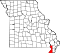 Map of Missouri highlighting Dunklin County.svg