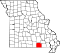 Map of Missouri highlighting Oregon County.svg