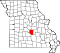 Map of Missouri highlighting Pulaski County.svg